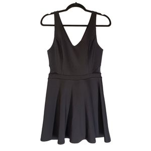 ABERCROMBIE & FITCH Black Sleeveless Mesh Cut Out Fit Flare A-Line Dress L NWT